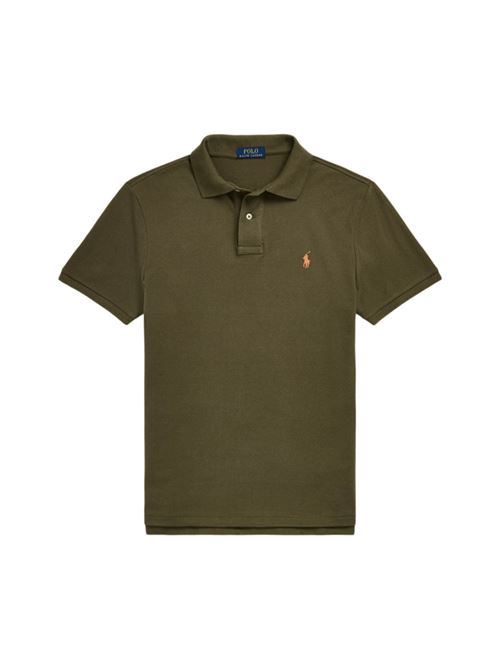 polo uomo slim cotone piqué oliva POLO RALPH LAUREN | 710795080017